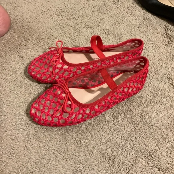 Loeffler Randall Women's Leonie Ballet Flat, Red - Picture 2 of 5